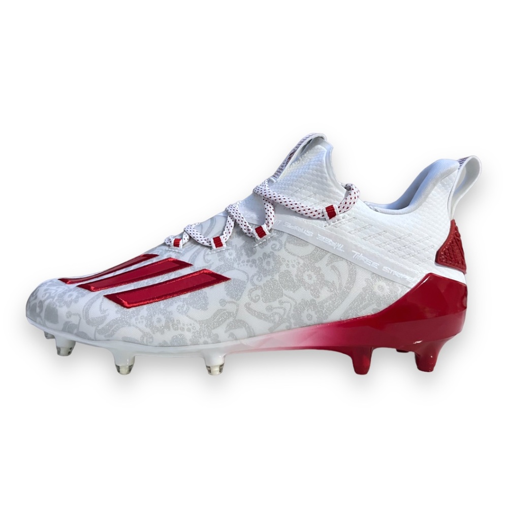 Adidas Adizero Reign Young King Football Cleats Floral Red/White FU6708 Size 8
